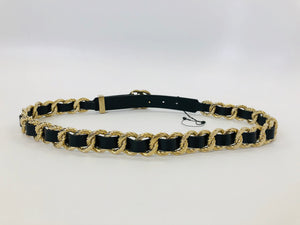Gucci Black And Gold Torchon Belt size 85/34