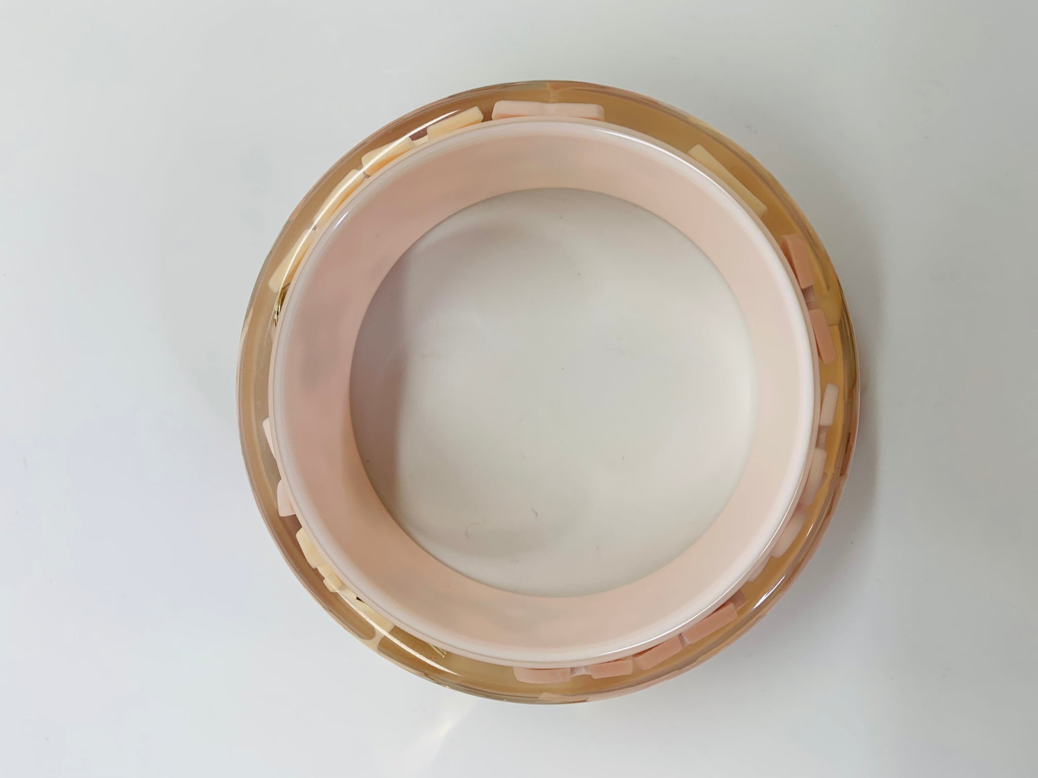Louis Vuitton Pink and Gold Inclusion Wide Resin Bangle Bracelet