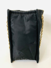 Load image into Gallery viewer, Prada Black Nylon Tote Bag With Gold Chain Straps