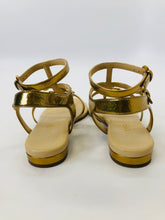 Load image into Gallery viewer, CHANEL Laminated Lambskin CC Thong Sandals size 37 1/2