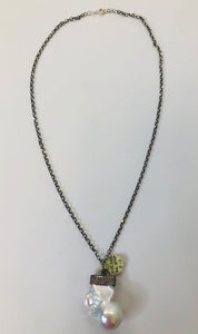 Rainey Elizabeth Pearl and Diamond Pendant Necklace