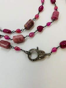 Rainey Elizabeth Ruby, Pink Tourmaline and Diamond Necklace