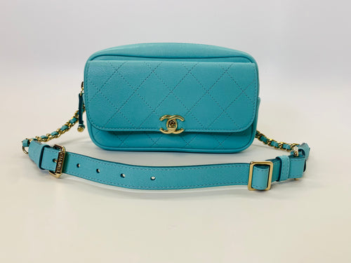 CHANEL Light Blue Waist Bag One Size