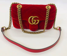 Load image into Gallery viewer, Gucci Red Marmont Mini Flap Bag