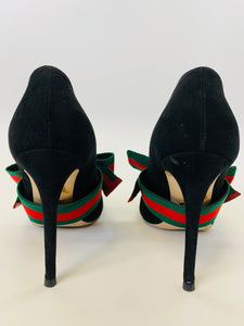 Gucci Black Web Bow Pumps Size 38