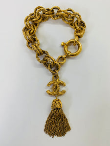 CHANEL Vintage Gold Tassel Bracelet