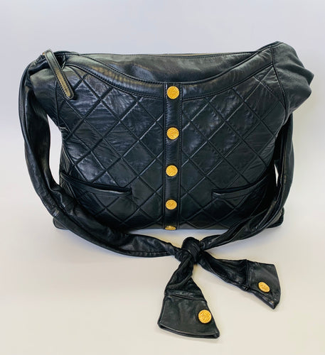 CHANEL Black Quilted Lambskin Girl Bag