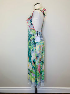 Red Valentino Open Back Floral Maxi Dress Size 40