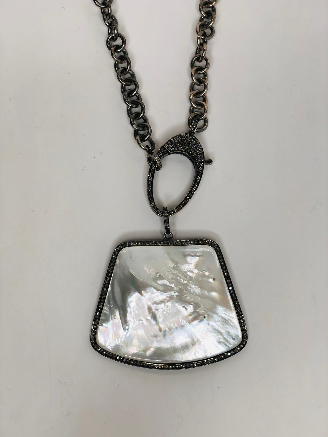 Rainey Elizabeth Large Pearl and Diamond Pendant