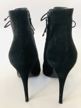 Load image into Gallery viewer, Tom Ford Black Suede Peep Toe Booties size 39 1/2