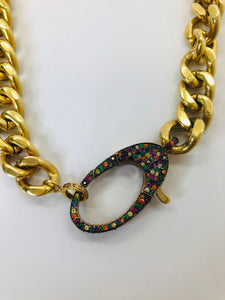Rainey Elizabeth Sapphire and Brass Necklace