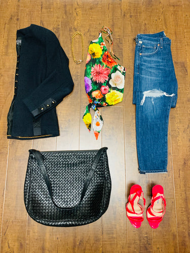 Alice + Olivia Floral Crop Top Size 10