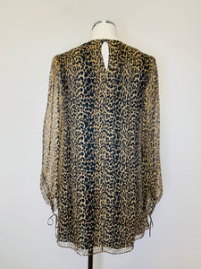 Saint Laurent Leopard Print Mini Dress Size 40
