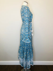 Zimmermann Carnaby Blue Floral Print Maxi Dress Size 3