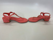 Load image into Gallery viewer, CHANEL Coral Pink Thong Sandals Size 38