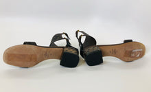 Load image into Gallery viewer, Valentino Garavani Chocolate Leather and Hammered Metal Sandals Size 38