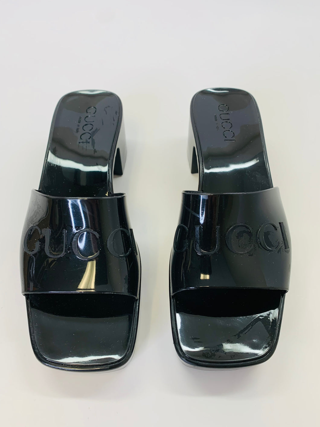 Gucci Black Logo Slide Sandal Size 35