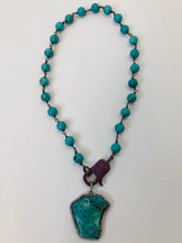 Load image into Gallery viewer, Rainey Elizabeth Turquoise and Pink Pave Ruby Short Necklace