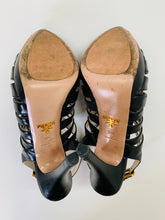 Load image into Gallery viewer, Prada Black Platform Sandals Size 39 1/2