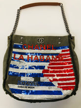 Load image into Gallery viewer, CHANEL Cuba La Habana Sequin, Canvas and Leather Hobo Bag