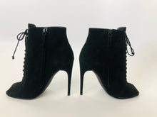Load image into Gallery viewer, Tom Ford Black Suede Peep Toe Booties size 39 1/2