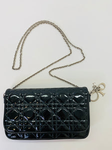 Christian Dior Black Wallet on a Chain Pouch