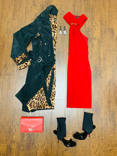 Gucci Raspberry Horsebit Halter Dress Size M