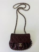 Load image into Gallery viewer, CHANEL Dark Brown Crumpled Lambskin Small Chain Around Flapbag