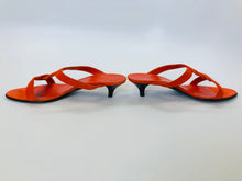 Load image into Gallery viewer, Hermès Orange Suede Sandals Size 40
