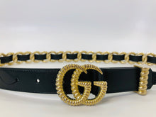 Load image into Gallery viewer, Gucci Black And Gold Torchon Belt size 85/34