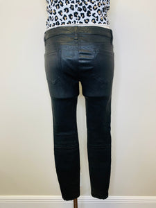 J Brand Black Leather L8001 Skinny Pant Size 28