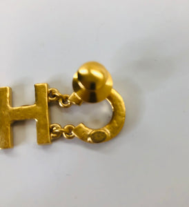 CHANEL Gold and Crystal Brooch