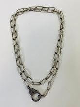 Load image into Gallery viewer, Rainey Elizabeth Sterling Silver And Pave Diamond Long Chain