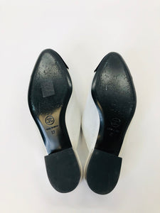 CHANEL Silver and Black Mules Size 37