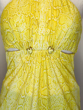 Load image into Gallery viewer, Roberto Cavalli Yellow Snakeskin Print Halter Top Size 48