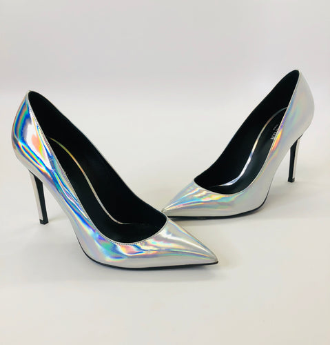 Balmain Iridescent Silver Pumps size 38 1/2