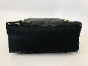 Prada Black Shoulder Bag with Gold Grommets