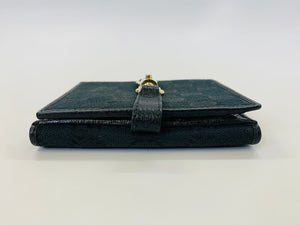 Gucci Black GG Canvas and Leather Wallet