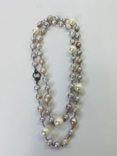 Load image into Gallery viewer, Rainey Elizabeth Long Pearl and Pave Diamond Necklace