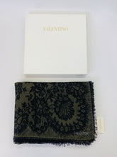 Load image into Gallery viewer, Valentino Garavani Large Green and Black Lace Print Shawl