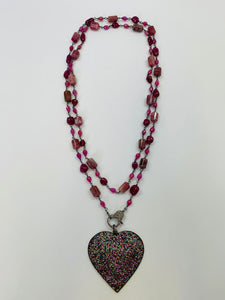 Rainey Elizabeth Ruby, Pink Tourmaline and Diamond Necklace