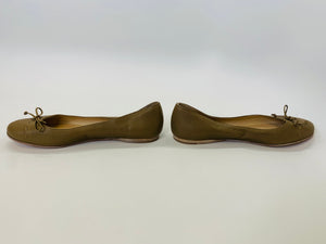 Fendi Taupe Ballerina Flats Size 39 1/2