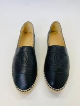 Load image into Gallery viewer, CHANEL Black Leather Espadrilles Size 40