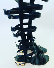 Load image into Gallery viewer, CHANEL Black Gladiator Sandals Size 38