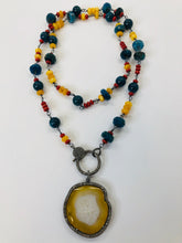 Load image into Gallery viewer, Rainey Elizabeth Long Blue Apatite and Diamond Necklace