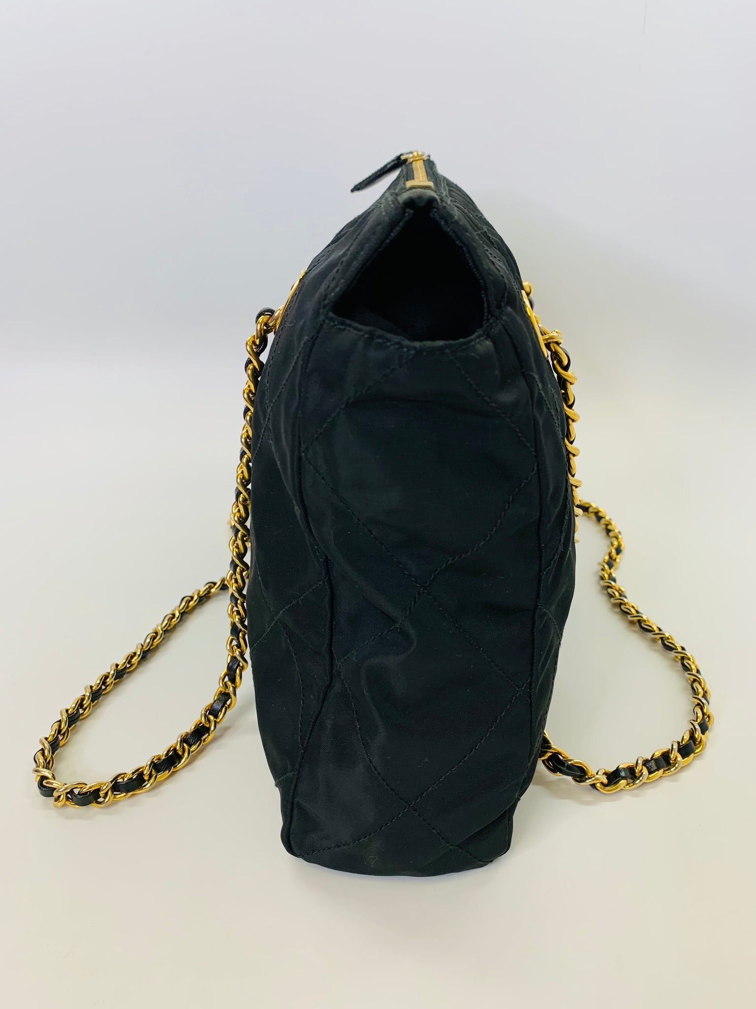 Prada Black Large Quilted Chain Crossbody Bag