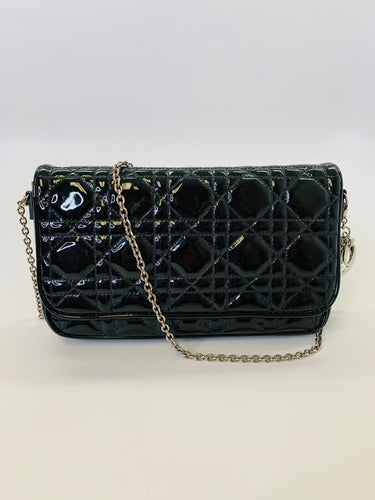 Christian Dior Black Wallet on a Chain Pouch