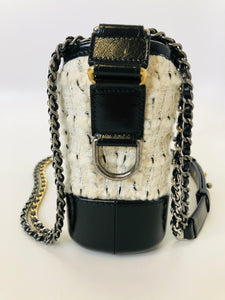 CHANEL Small Leather and Tweed Gabrielle Bag
