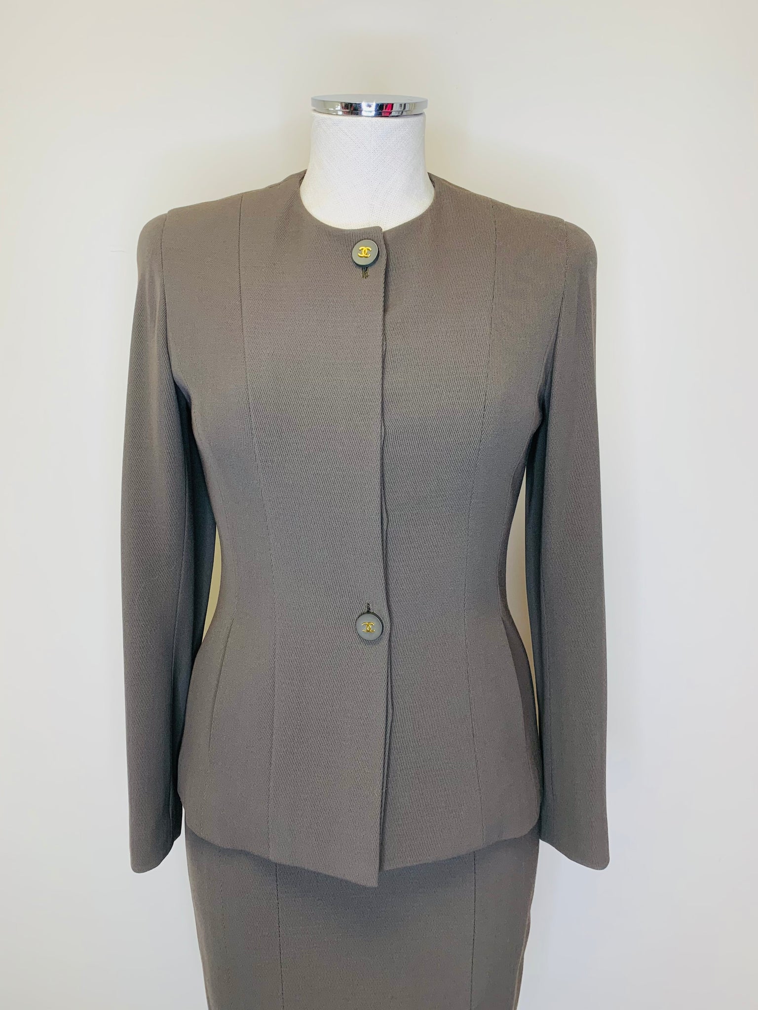 CHANEL Brown Jacket With Gold Buttons Size 34 – JDEX Styles