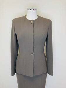 CHANEL Brown Jacket With Gold Buttons Size 34